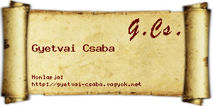 Gyetvai Csaba névjegykártya
